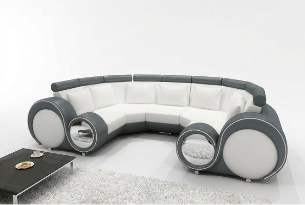 XXL Wunnlandschaft Lieder Sofa mat USB Design Polster Garnitur Canapé Ecksofa Grouss