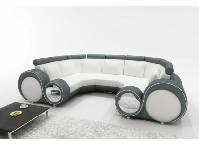 XXL Wunnlandschaft Lieder Sofa mat USB Design Polster Garnitur Canapé Ecksofa Grouss