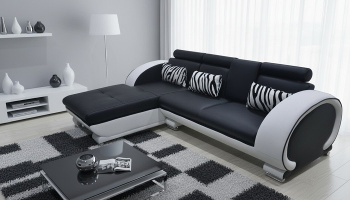 Ecksofa Lieder + USB Eck Garnitur Wunnecke Landschaft L-Form Polster Nei Design