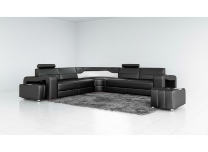 Liederdivan mat USB Eckdivan Eckcouch Designer Wunnlandschaft L Form Sofa PISA
