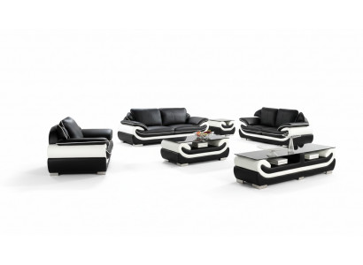 Sofagarnitur Polstersofa + USB Set 3+2+1 Lieder Couchen Sofas Garnitur Sitz T777