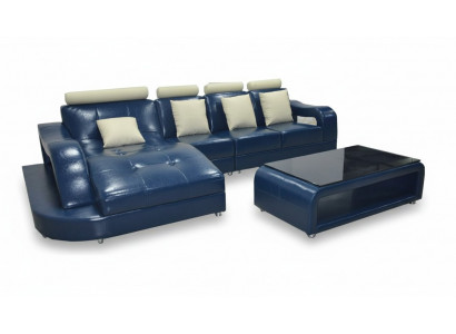 Ledersofa mat USB Wunnlandschaftecke Garnitur Design Modern Sofa L-Form L6015