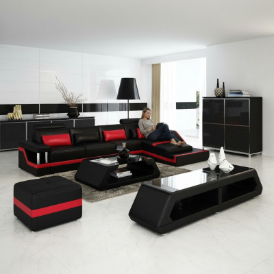 Designer Ecksofa Sofa Wunnlandschaft Grouss Modern Liederdivan mat USB HAMBURG III
