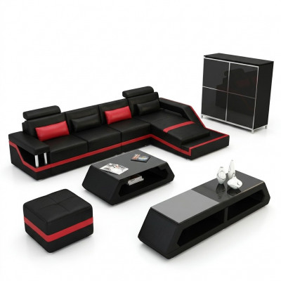 Designer Ecksofa Sofa Wunnlandschaft Grouss Modern Liederdivan mat USB HAMBURG III