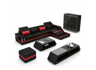 Designer Ecksofa Sofa Wunnlandschaft Grouss Modern Liederdivan mat USB HAMBURG III