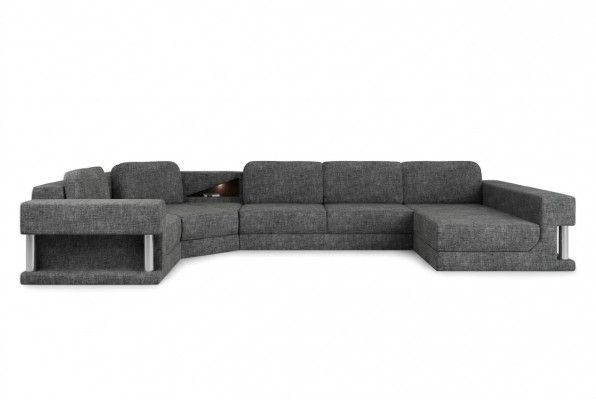 Ecksofa mat USB Polster Textil Design Sofa Garnitur Wohnlandschaft Parlament