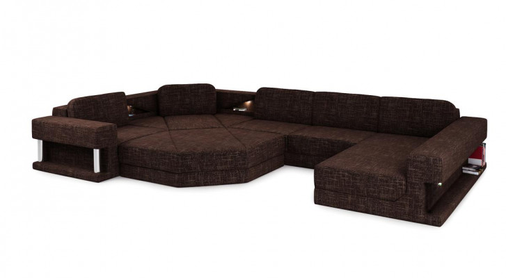 Eckcanapé mat USB Polstertextil Design Sofa Garnitur Wohnlandschaft Parlament