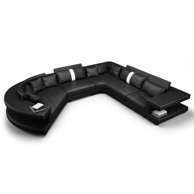 Wunnlandschaft Modern Sëtz Polster Wunnzëmmer Polster Eck Couche USB + Luucht
