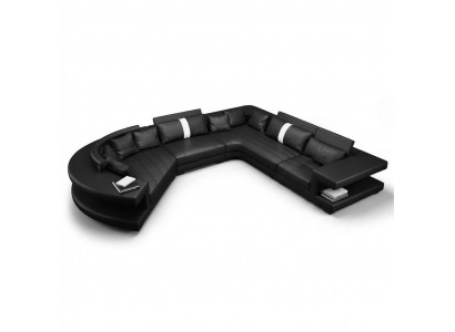 Wunnlandschaft Modern Sëtz Polster Wunnzëmmer Polster Eck Couche USB + Luucht