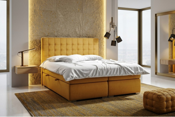 Boxspringbett Hotel Duebel 160x200 cm Luxus Better Polster Bettkëschtefunktioun