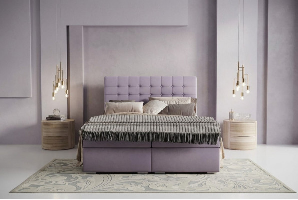 Komplett Set Matratz & Topper Boxspring Bett Rousenholz Polster 180x200cm