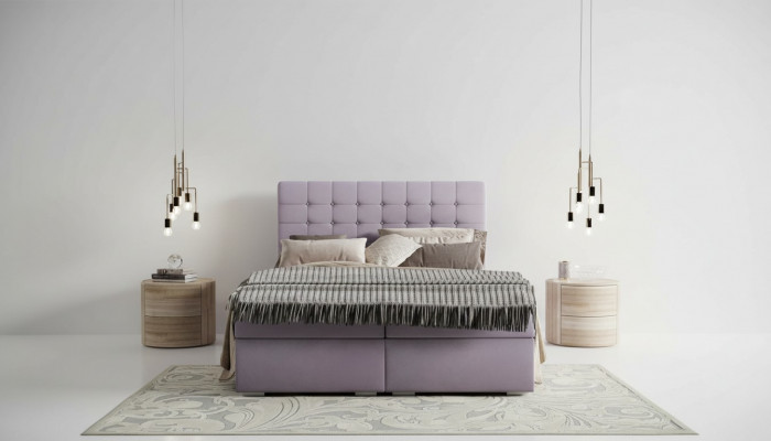 Komplett Set Matratz & Topper Boxspring Bett Rousenholz Polster 180x200cm