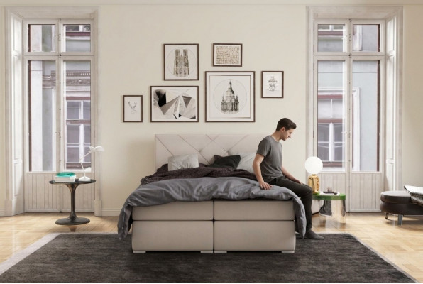 Modern Boxspring Better Hotel Duebel Luxus Bett Polster Këscht Funktioun Lieder