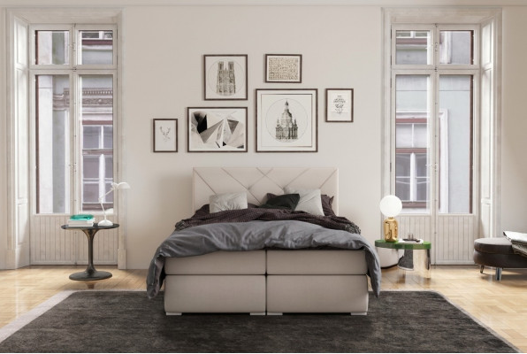 Modern Boxspring Better Hotel Duebel Luxus Bett Polster Këscht Funktioun Lieder