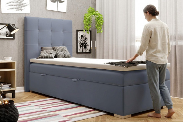 Luxus Boxspringbett Hotel Better Polsterfunktion Bettkasten 90x200cm Blo Nei