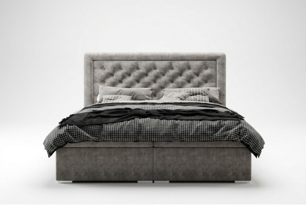 Schlofkummer Chesterfield Boxspringbett Duebel Better Polster Këscht Funktioun