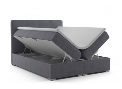 Boxspring Bett Hotel Duebel Samt Textil Luxus Better Polster Bettekasten Funktioun
