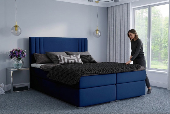 Modern Boxspring Better Hotel Duebel Luxus Bett Polster Këscht Funktioun Stoff