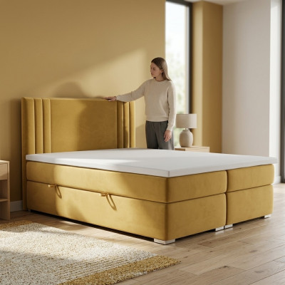 Boxspring-Bett Duebel Komplett Set Matratzentopper Better Funktiounskëscht Hotel