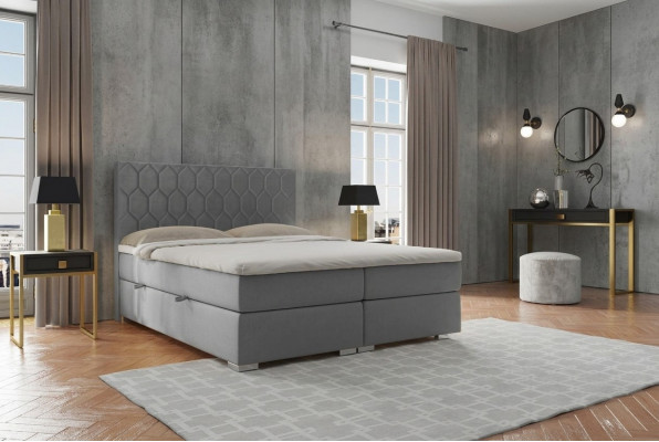 Boxspringbett Hotel Duebel 180x200cm Luxusbétt Polsterfunktioun Këschtegro.