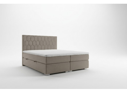 Boxspring Bett Hotel Luxus Better Polster Funktioun Këscht Beige Duebel 180x200