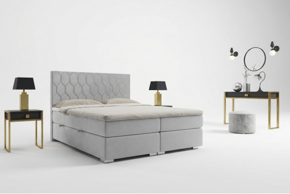 Boxspring Bett Hotel Design Samt Luxus Better Gepolsterte Bettkëschte Funktioun Duebel
