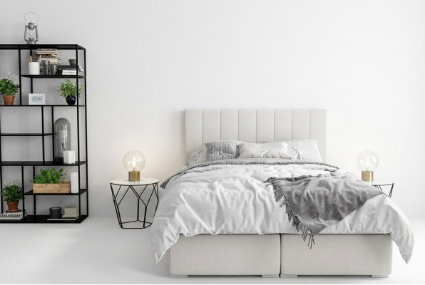 Boxspring Bett Hotel Duebel Luxus Better Polster Bettkëscht Funktioun Beige Nei