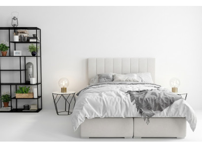 Boxspring Bett Hotel Duebel Luxus Better Polster Bettkëscht Funktioun Beige Nei