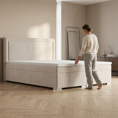 Boxspringbett Hotel duebel Luxus Better Polster Bettkëscht Funktioun 180x200cm