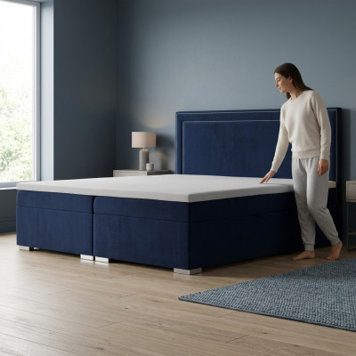 Boxspring Bett Hotel Duebel Design Better Luxus Polster Këscht Funktioun Blo Nei