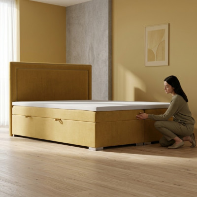Boxspring Design-Bett Hotel Duebel Better Luxus Polsterbettkasten Funktioun Giel