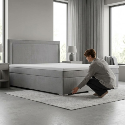 Boxspring Design Bett Hotel Duebel Better Luxus Polster Këscht Funktioun Samett Nei