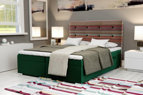 Boxspringbett Hotel Duebelbett Textil Luxusbetter Gepolstert Bettgestell Funktioun