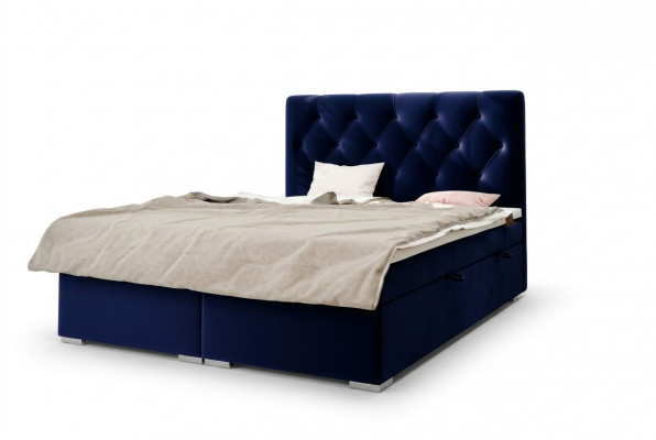 Boxspringbett Hotel Duebel Blo Textil Luxus Bettgestellen Polster Bettkëscht Funktioun