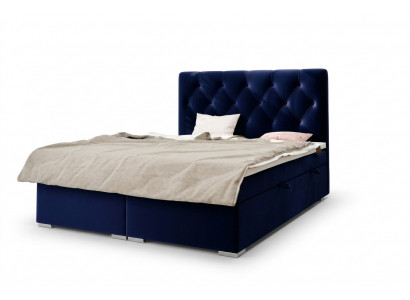 Boxspringbett Hotel Duebel Blo Textil Luxus Bettgestellen Polster Bettkëscht Funktioun