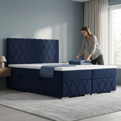 Bett Boxspring Komplett Set Duebel Matratz Topper Better Funktioun Këscht Hotel