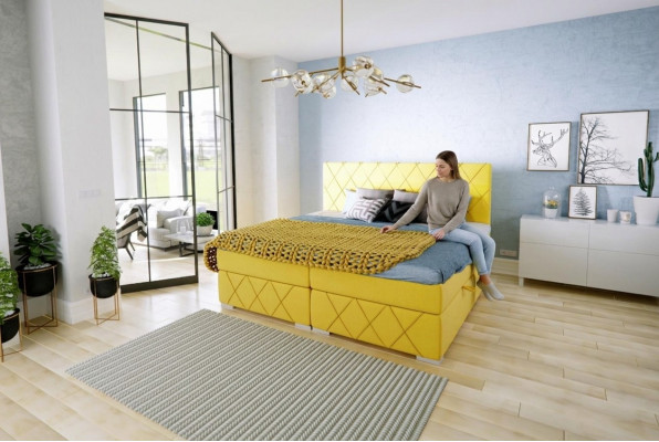 Bett Komplett-Set Duebel Matrass Boxspring Topper Better Funktioun Këscht