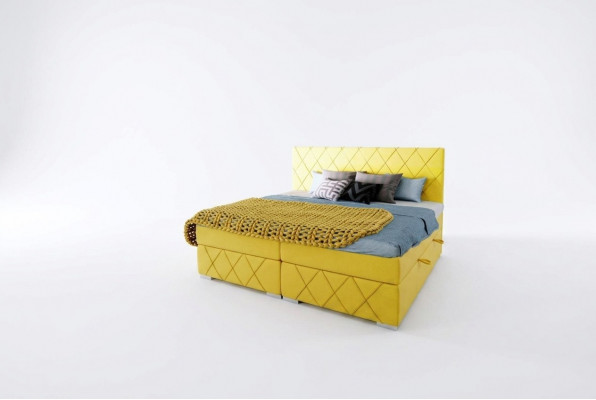Bett Komplett-Set Duebel Matrass Boxspring Topper Better Funktioun Këscht