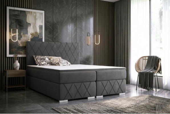 Duebelbett Komplett Set Matratz Boxspring Topper Better Funktioun Këscht Hotel
