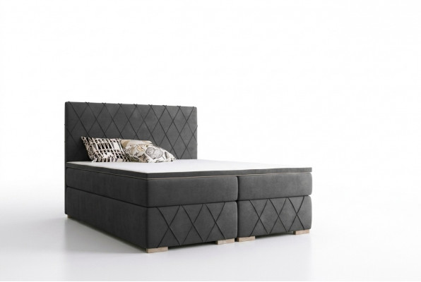 Duebelbett Komplett Set Matratz Boxspring Topper Better Funktioun Këscht Hotel