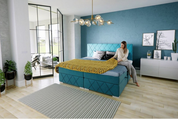 Boxspringbett Hotel Duebel Textil Luxus Better Bettkëscht Polster Funktioun