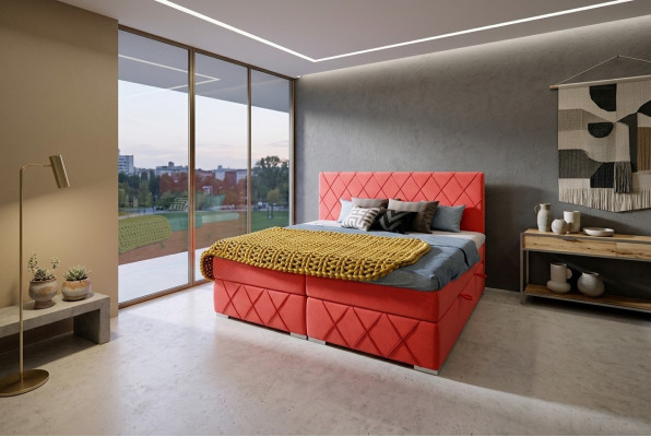 Exzellent modern duebelt Box-Spring-Bett fir d'Schlofzëmmer