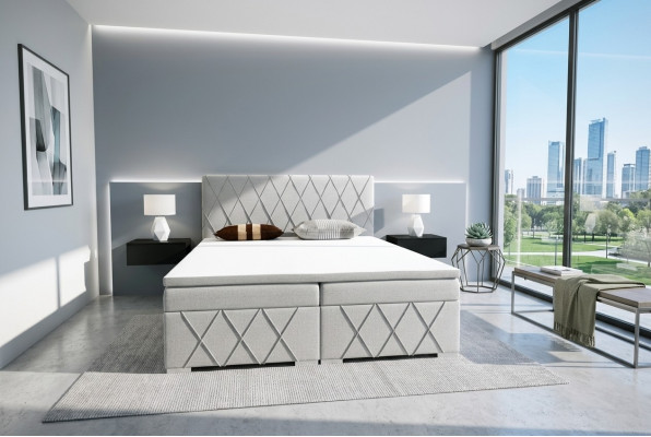 Boxspringbett Hotel Duebelbett Textil Luxus Better Gepolstert Bettekëscht Funktioun