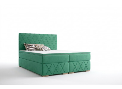 Boxspring Bett Komplett Set mat Matratze & Topper Luxus Polster Textil Better