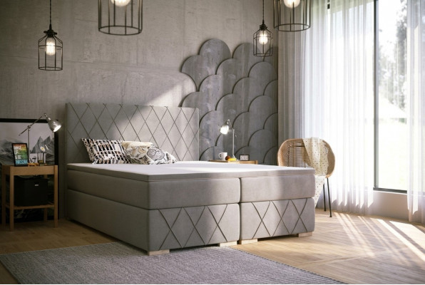 Boxspring Bett Komplett Set Matratz & Topper Luxus Polster 180x200cm Better Nei