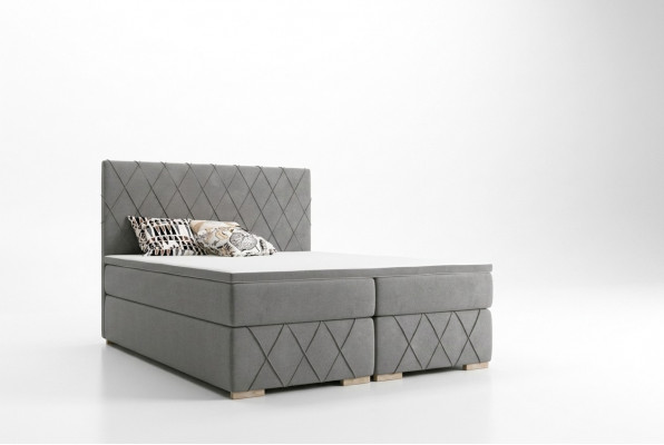 Boxspring Bett Komplett Set Matratz & Topper Luxus Polster 180x200cm Better Nei