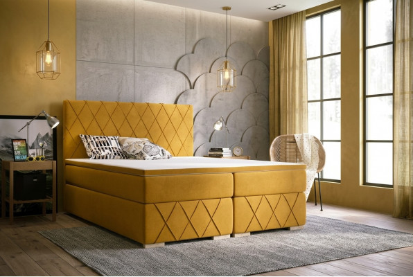 Boxspring Bett Komplett Set Matratz & Topper Luxus Polster 160x200cm Better Nei