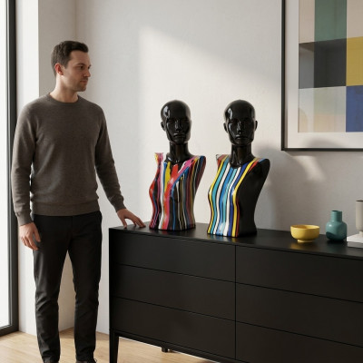 Abstrakt Skulptur Fraenbüste 58 cm Stil Statuen Skulpturen Figuren Wunnzëmmer