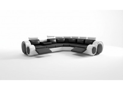 Ecksofa Berlin Eckcouch +USB Polster Wunnlandschaft Eck Garnitur Relaxfunktioun