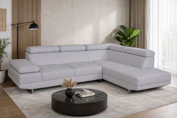 Eck Lieder mat USB Modern XXL Couch Wunnlandschaft Liederkanapee Sofa L-Form B2003